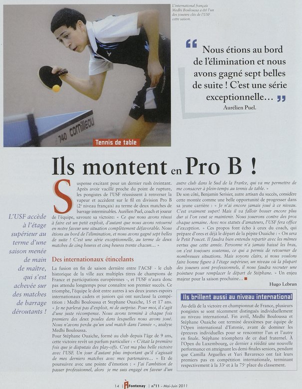 2011 — « Ils montent en Pro B ! » (Bulletin municipal n°11) 2011 — « Ils montent en Pro B ! » (Bulletin municipal n°11)