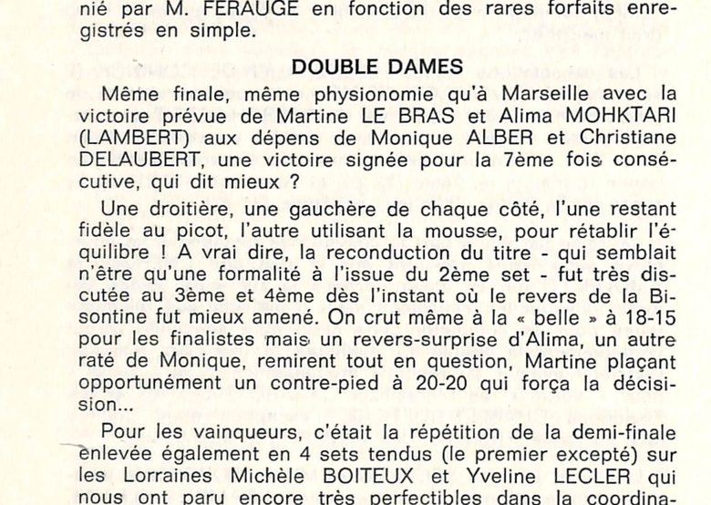 1968 — « une victoire signée pour la 7ème fois consécutive » (France Tennis de Table)