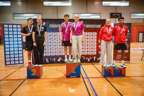 Quentin — Champion de France universitaire double mixte (2026)