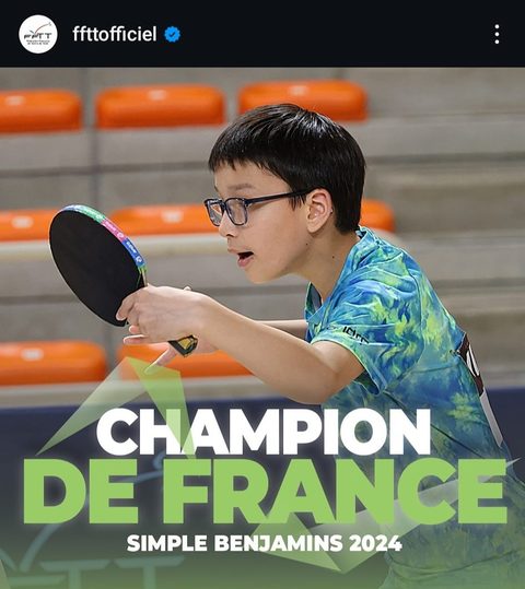 Johan — Champion de France simple benjamins (2024)